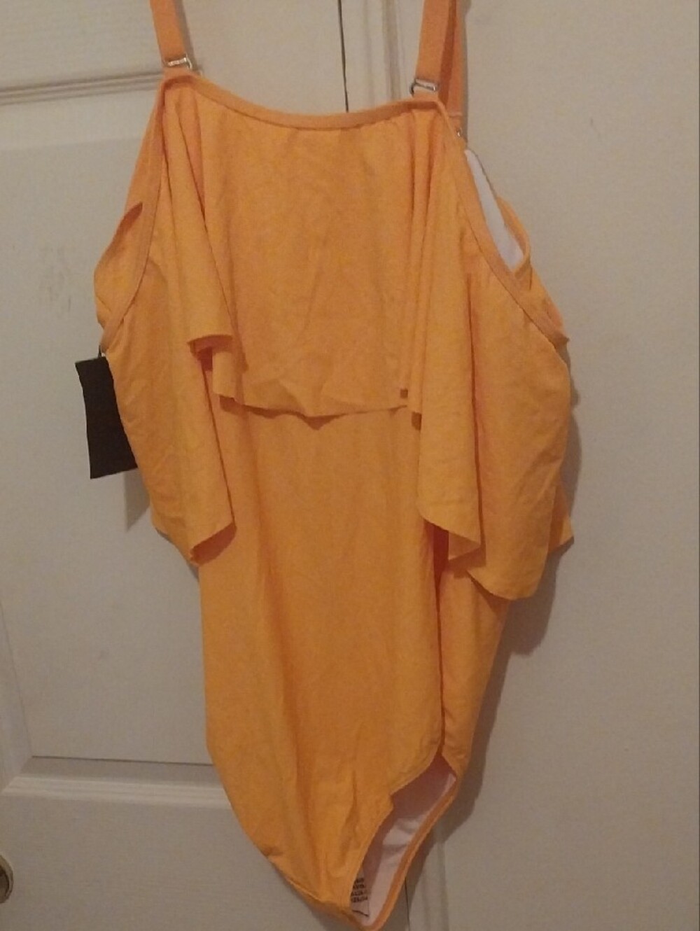 Women’s Orange Ruffled Swimsuit - Picture 2 of 2